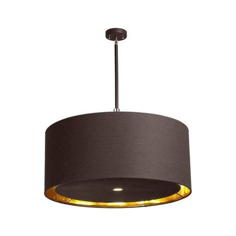 Elstead Balance - Grand plafonnier rond à 4 ampoules, brun, laiton poli, E27 (1/3)
