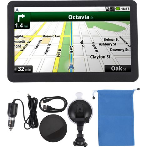 Système de navigation GPS avec écran tactile 9 pouces, instructions vocales, alerte de vitesse et de feux rouges, itinéraires personnalisés pour voitures, camions et camping-cars (1/5)