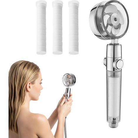 Pommeau de douche filtrant haute pression - Idéal pour les cheveux cassants , le bain , l'hôtel , vo (1/5)