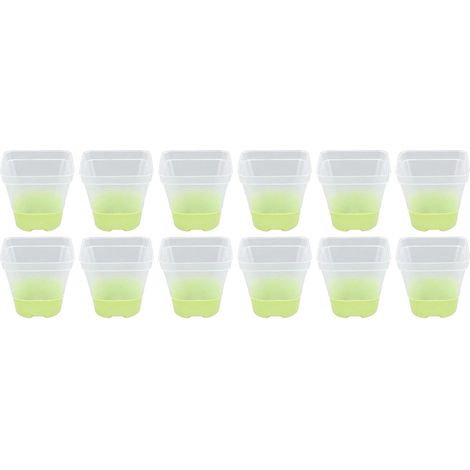 Pots de pépinière réutilisables avec trous de drainage et étiquettes - lot de 12 - pots carrés pour semis - cloches anti-humidité (1/5)