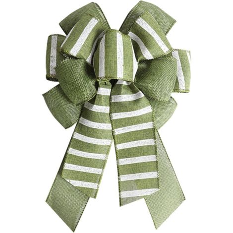 Ribbon Bow - Burlap Fabric - Yellow - Spring Wreath Decoration - Tree Topper - Indoor Outdoor Use - 1 Piece (1/5)