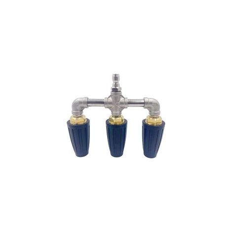 Nettoyeur haute pression à triple buse, buse de turbine rotative, connecteur rapide 4000 psi, accessoire de nettoyage pour terrasse, sol, fenêtre, lavage de voiture, utilisation en extérieur (1/5)