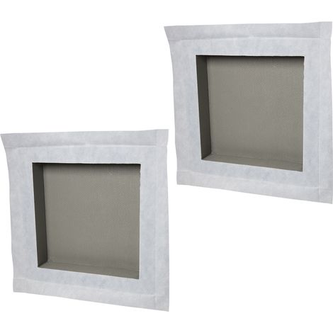 U-Tile – Niche à carreler étanche – Lot de 2 – Formats intérieurs 30 x 30 cm – 9 cm de profondeur – Prêt à carreler pour espaces humides