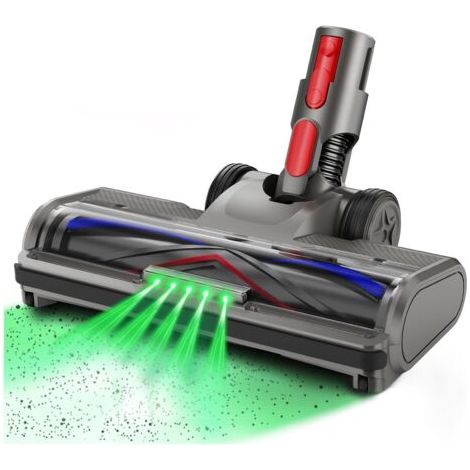 Cabezal de aspiradora BLOSSOM, compatible con Dyson V7-V15, LED, cepillo rotativo, elimina polvo invisible - Azul
