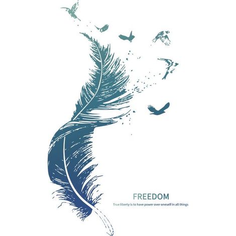 Autocollant mural PLUME en bleu peintures murales : 72x124 cm décoration murale pour cuisine chambre salle de bain couloir meubles autocollant GRAND (1/5)