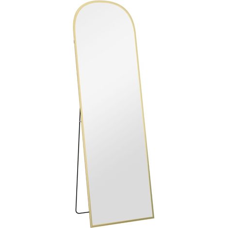 Miroir sur pied pleine longueur en aluminium doré 50 x 1,5 x 161,5 cm (1/5)