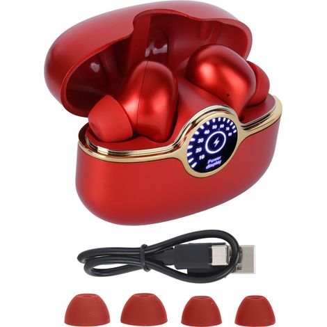 Casque Bluetooth 5.3 sans fil avec écran LED, écouteurs stéréo HiFi TWS, étui de charge portable, oreillettes confortables pour sport et voyage. (1/5)