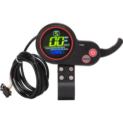Tableau de bord pour scooter électrique avec accélérateur pouce, écran et port USB, compatible 24V/36V/48V (1/5)