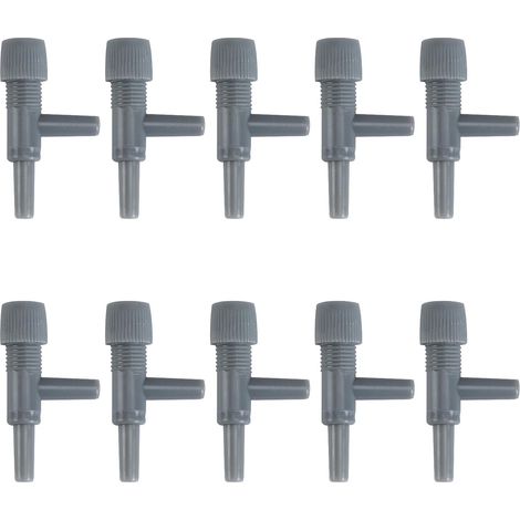 Lntyq 10-teiliges Zubehör für Luftpumpen im Aquarium, Schlauchverbinder für Aquarien, Luftpumpenzubehör für Aquarien, Luftventil für Aquarien, T-förmiger Ventilregler für Aquarien (1/5)
