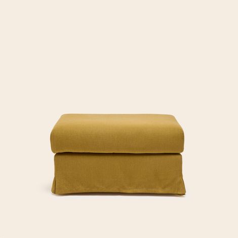 Pouf en Revêtement en tissu naturel CLARIBEL