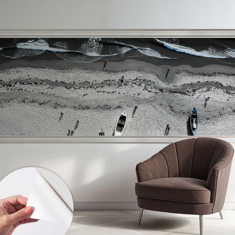Fototapete Selbstklebend - Wanddekoration - Wandfolie - 3D Tapete Wand - Wohnungsdeko Strandruhe 250x104 cm (1/5)