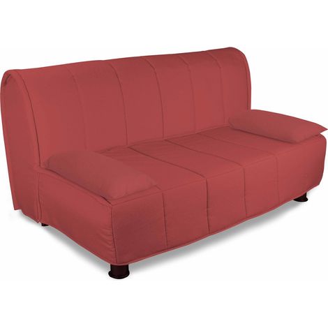 EVERGREENWEB - Divano letto 3 posti con Materasso Matrimoniale 160x190 in Waterfoam Ortopedico Prontoletto con Rivestimento sfoderabile e lavabile ROSSO con 2 Cuscini supersoft abbinati - Evening (1/3)