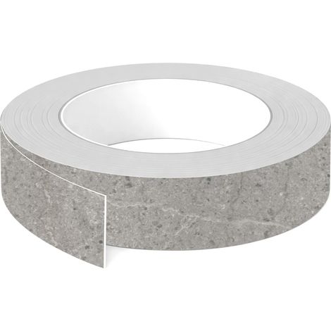 1x Bande de chant ABS sans colle 43 mm x 5 m épaisseur 0,8 mm facile à appliquer bricolage étagère meuble panneau plan de travail bois stratifié, Marbre Candela gris clair mat (1/3)