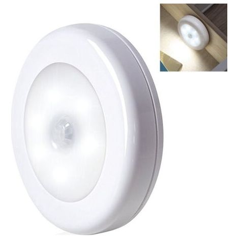 Lampe Détecteur de Mouvement, LED Detecteur Mouvement, Lampe de Placard, Alimenté par Batterie (Non Inclus), Lampe LED pour Penderie, Étagère, Entrée, Garage, Cuisine, Passage - (Blanc) (1/5)