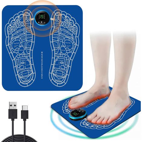 Masseur de pieds EMS,Masseur de pieds électrique pour la circulation sanguine Soulagement des douleurs musculaires,avec 8 modes & 19 fréquences réglables,portable rechargeable par USB (1/5)