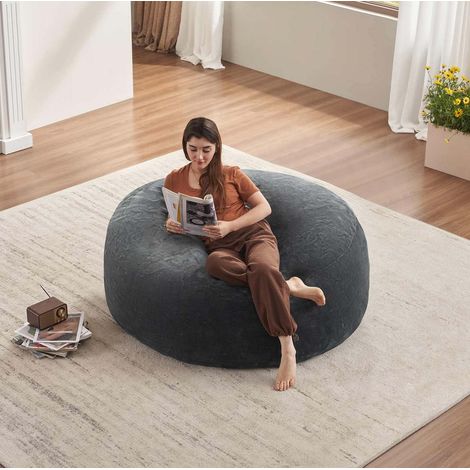 Poltrona pouf 5FT, bean bag per adulti, sfoderabile e pieghevole, grigio scuro DESVIAE (1/5)