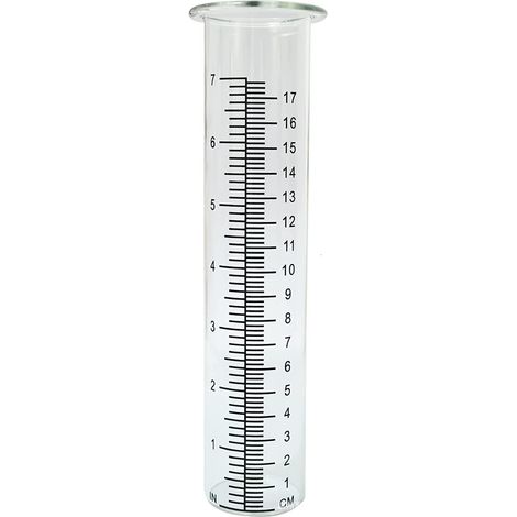 Pluviometre - Tube Verre Gradue Fond Plat - Pour Mesure Pluie Extérieur Jardin Cour - 2 Unites