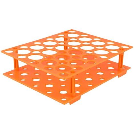 BUNTHAUS Support de Tubes de Centrifugeuse, 50 Trous Support de Tube à Centrifuger Amovible Support en Plastique pour Tubes de 10/15/50 ml, Orange, 1 Paquet (1/5)