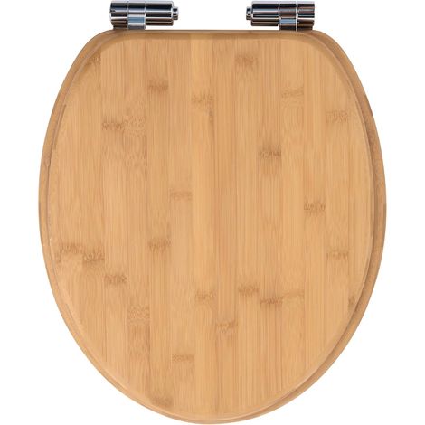 Abattant WC en bambou avec système d'abaissement automatique, fermeture rapide (1/5)