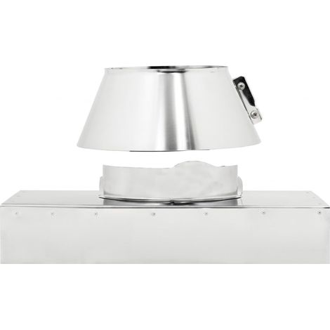 MAKA Faldale con Fascia per Canna Fumaria in Acciaio Inox, Passaggio Copertura con Base Quadra 550x550 mm → Ø 500 (1/5)
