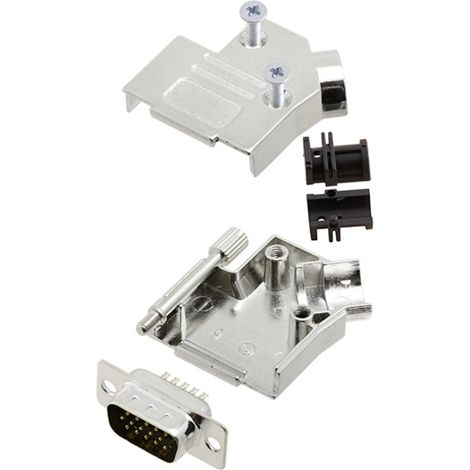 TRU COMPONENTS TCD45ZK09HDP15K 7708652 D-SUB Stiftleisten-Set 45 ° Polzahl: 15 Lötkelch 1 St.
