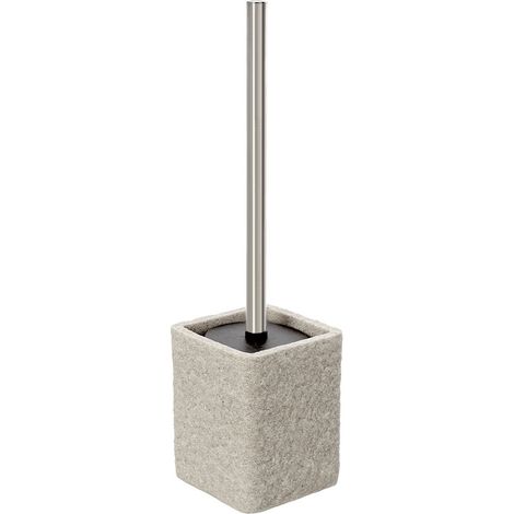 Scopino bagno da appoggio beige in resina effetto pietra (1/2)
