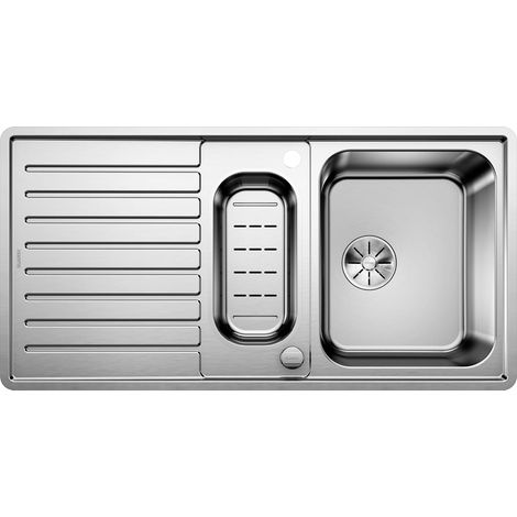 Classic Pro 6 S-IF 523665 Évier de Cuisine Réversible avec Commande de Vidage et Récipient Acier Inoxydable Satiné pour Meuble sous Évier de 60 cm (1/5)