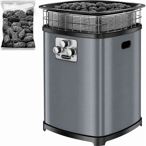 KESSER® Gas-Feuerstelle Aura, 18 kW, 360° Wärmeverteilung, IP54 - Anthrazit, Classic