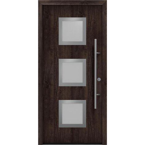 Hörmann Ecostar Haustür "ISOPRO Secur IPS 810S", night oak, 110 x 210 cm (B x H), DIN Rechts