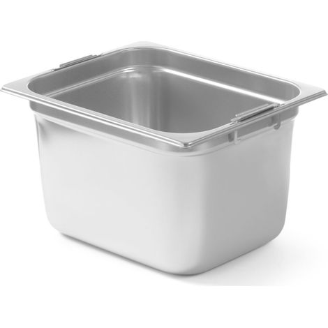 Contenedor GN 1/2 con asas retr谩ctiles, de acero, 6,25 l, 325x265x100 mm