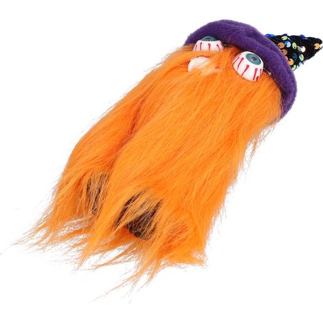 Peluche Nain Sorcière avec Dent de Vampire pour Décorations Halloween Orange (1/5)