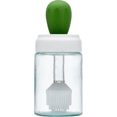 Distributeur Dhuile En Verre Avec Brosse - Distributeur Huile Cuisine Pour Assaisonnement Huile Vinaigre Sauce Barbecue Friture - 1 Pièce (1/5)