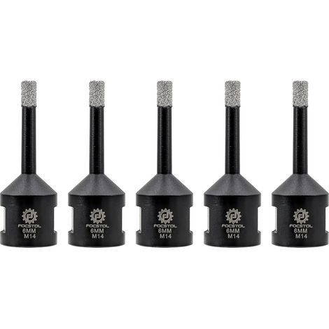 Foret Diamant - 5 pièces 6mm Scie Cloche Diamant Brasée Sous Vide pour Porcelaine Carrelage Céramique Marbre Granit Quartz M14 Filetage (1/5)