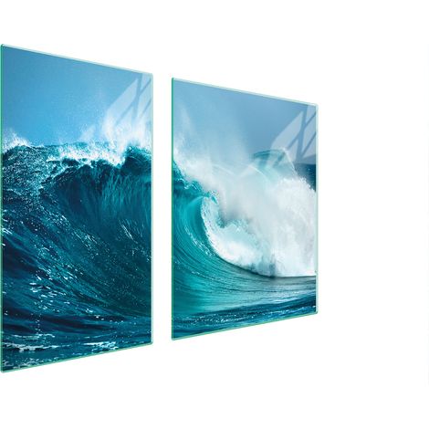 Glasplatte und Schneidebrett 100x52 WAVE