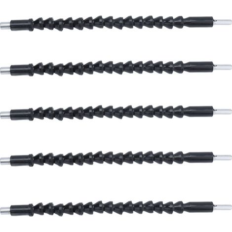 Lot de 5 tiges flexibles universelles 295mm pour perceuse électrique, embout hexagonal magnétique de rallonge (1/5)