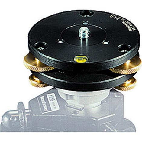 Manfrotto 338 Piastra per Testa per Video, Nero Alluminio