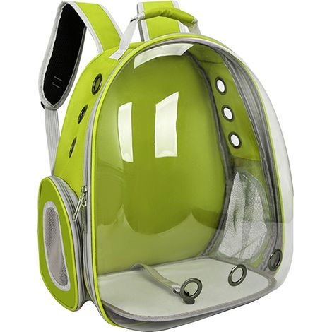 Mochila para gatos, diseño transpirable, correas ergonómicas, verde (1/2)