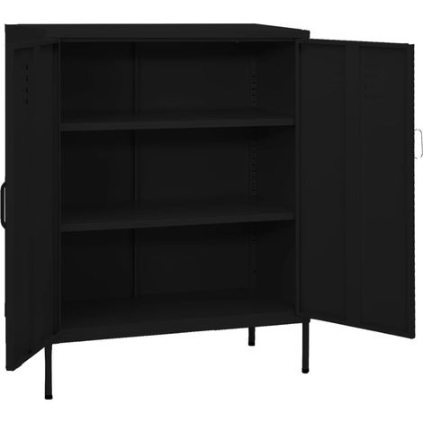 Meuble de Rangement,Armoire de rangement Noir 80x35x101,5 cm Acier -59566 (1/5)