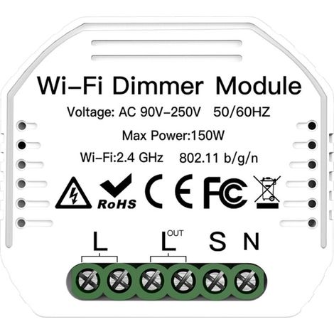 Module variateur Wi-Fi compatible 90-250 V, interrupteur intelligent à 2 voies, commande vocale et télécommande par application, mini design (1/5)