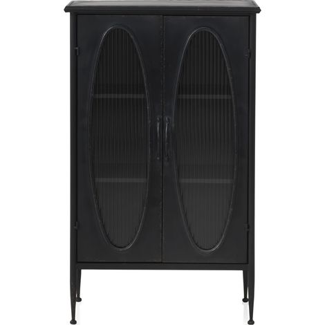 Vitrine à cadre métallique et porte vitrée ovale (1/5)