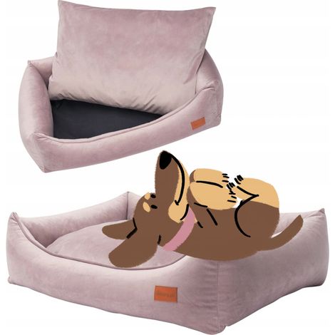 Elegante divano letto per cani, barboncino spaniel, 90x70x20 cm, Ucraina ROSA (1/5)