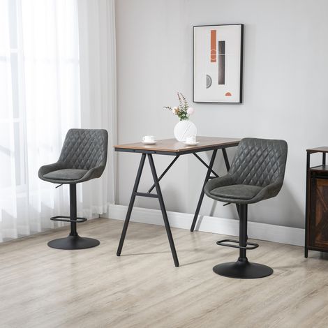 Sgabello da bar, sgabello da cucina, sgabello di design, regolabile in altezza, con poggiapiedi, 51 cm x 59 cm x 117 cm, grigio scuro + nero (1/5)