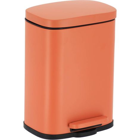 Rechteckiger abfalleimer aus metall 5l pedal-fallbremse - siena erde - Tendance (1/3)