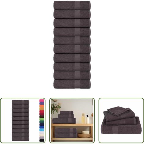 vidaXL Frottiertücher - Duschtücher FROGN 10 Stk. Anthrazit 70x140 cm 360 g/m² (1/5)