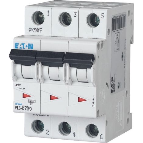 Disyuntor de sobrecorriente 6kA PL6-B20/3