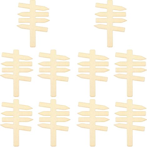 Juego de 10 carteles de madera en miniatura - 7 x 5 cm - carteles de jardín en miniatura - decoración para jardines en miniatura, casas enanas (1/5)