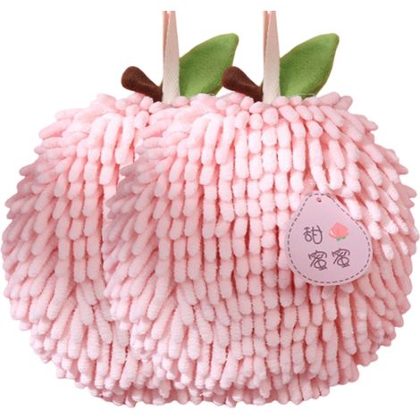 Set mit 2 flauschigen, aufhängbaren, weichen Ballhandtüchern, ideal zum schnellen Abtrocknen der Hände