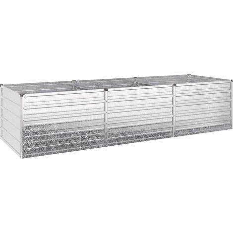 Hochbeet im Garten Silber 240 x 80 x 55 cm verzinkt vidaXL