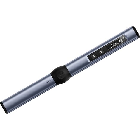 Kit de fer à souder électrique numérique avec support, panne, câble USB-C, fer à souder portable DC9-24V, gris et bleu (1/5)