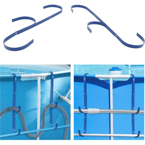 Ganchos de aluminio para mástiles de piscina – 2 unidades – Fácil instalación – Accesorios para skimmers y mástiles telescópicos (1/5)